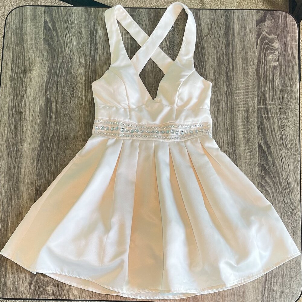 Trixxi Champagne Satin Dress 5 Juniors